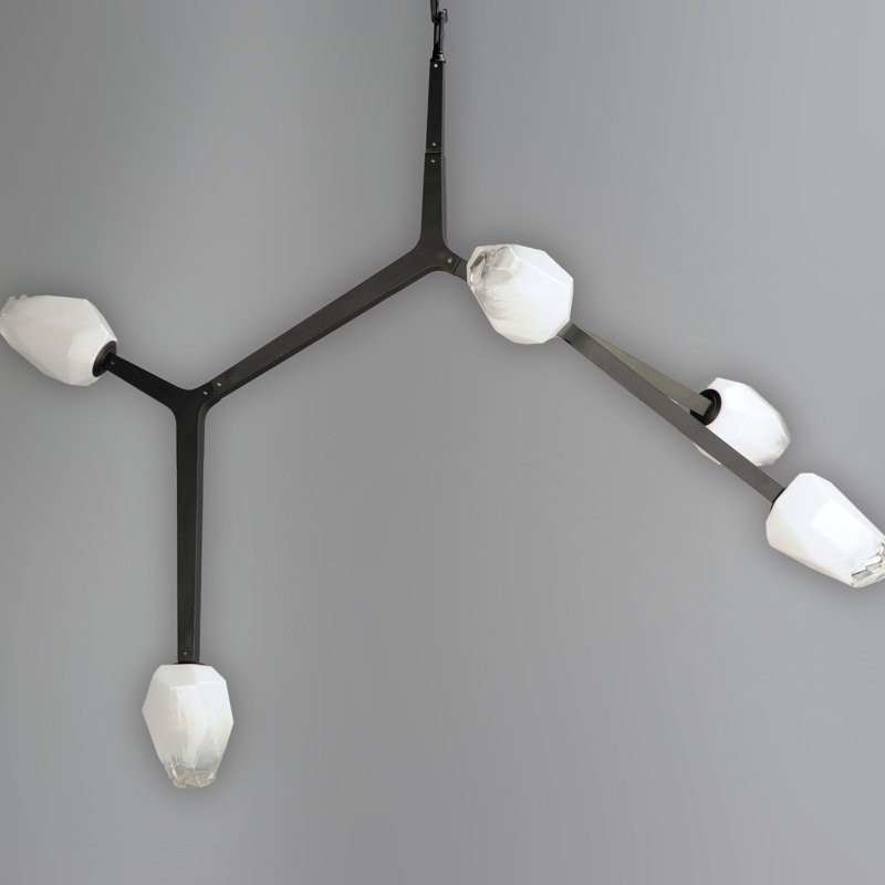 Dreanda 5 - Light Dimmable Modern Linear Chandelier, Black