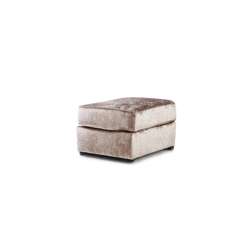 Romelia Wide Square Footstool Ottoman, Mink
