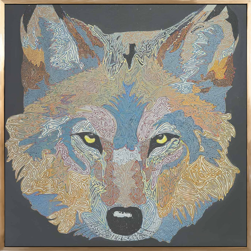 Spirit Animal Wolf, 36" H x 36" W