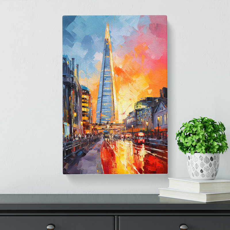 The Shard Action Painting No.2 - Print, 50cm H x 35cm W x 3cm D