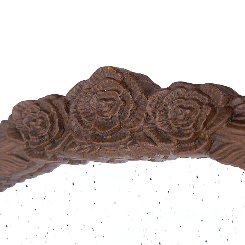 30" X 65"  Hand Carved Rose Antique Mirror Frame, Brown