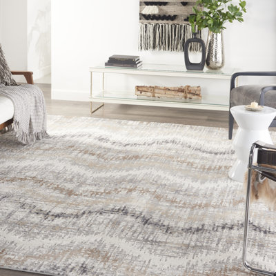 Tapis gris éclectique moderne Rheba