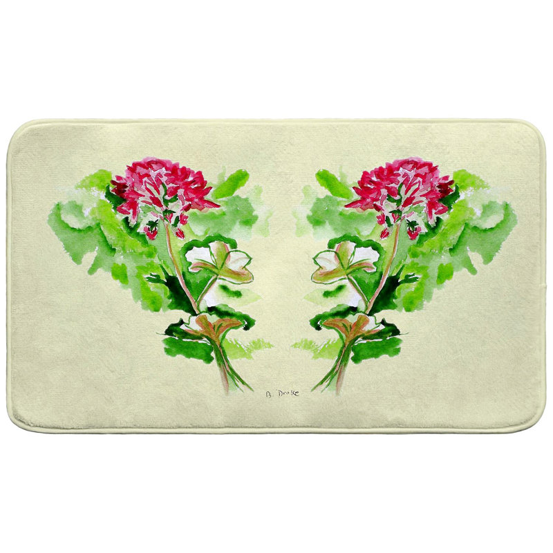 Geranium Bath Mat, 30" L x 18" W