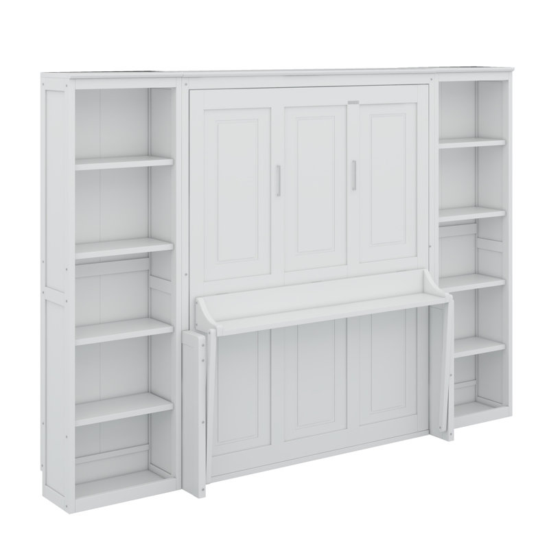 Murphy Bed With Desk And Bookshelf, Queen