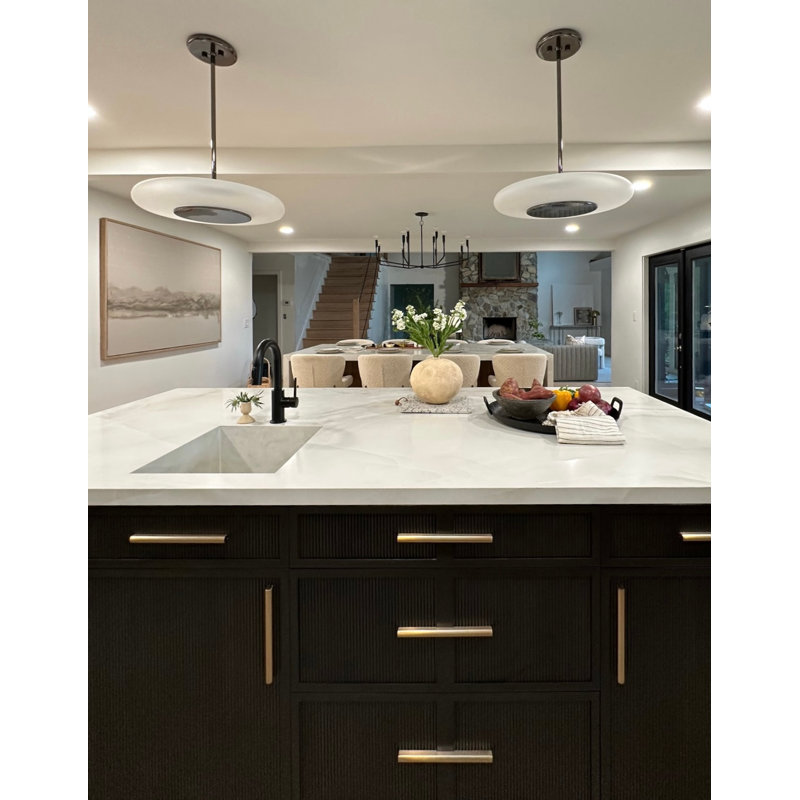 Blyford Pendant by PEMBROOKE & IVES, Aged Brass, 7.25" H x 15.5" W x 15.5" D