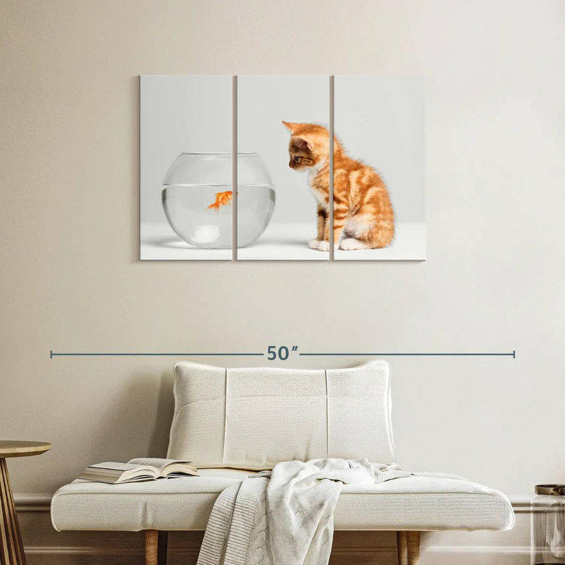 Brampt Pet Fish And Kitten, 24" H x 38" W