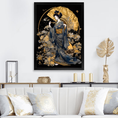 «Elegant Japanese Woman VI - Woman Japon», reproduction sur toile encadrée