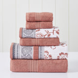 Ensemble de 6 fils Modern, 2 serviettes de bain, 2 serviettes à main, 2 débarbouillettes tissées en jacquard / serviettes de bain Ophelia