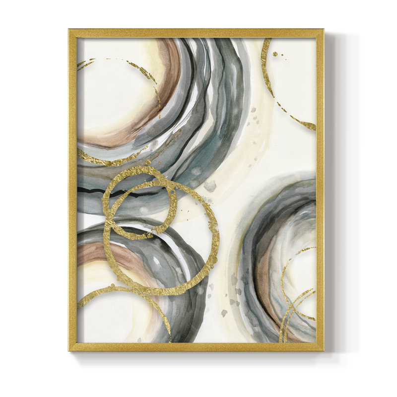 «Gold Elasticity I», reproduction encadrée - bois massif, H 11 po x l 9 po, Doré
