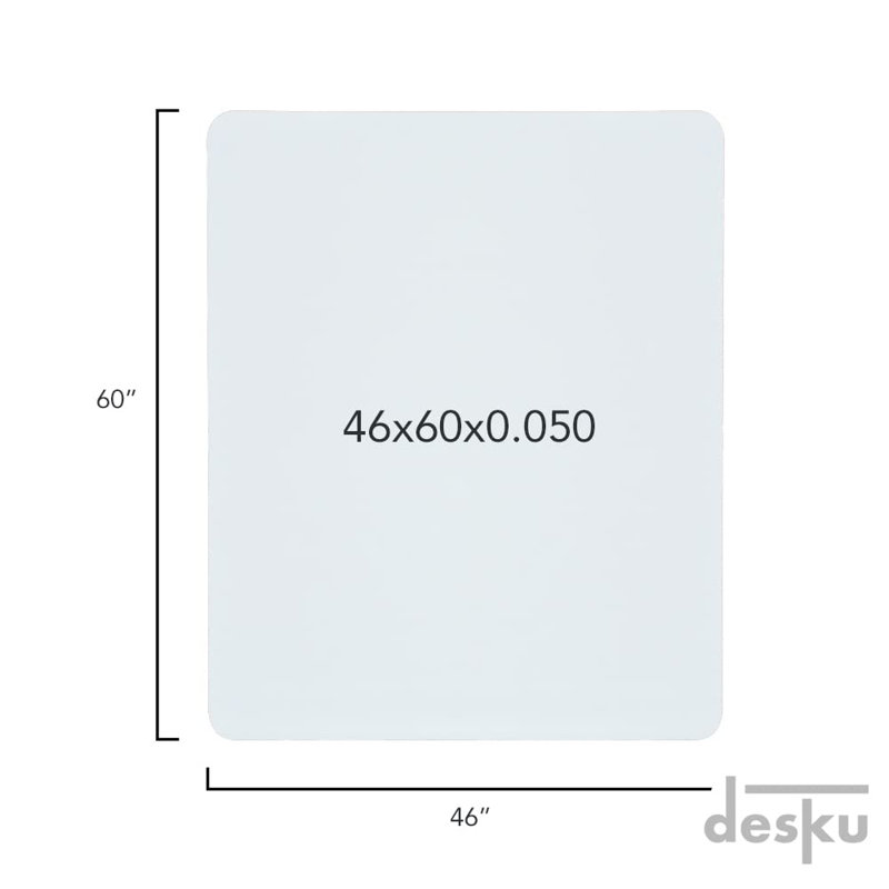 Tapis de chaise rectangulaire, Non inclus, L 60 po x P 46 po, Blanc