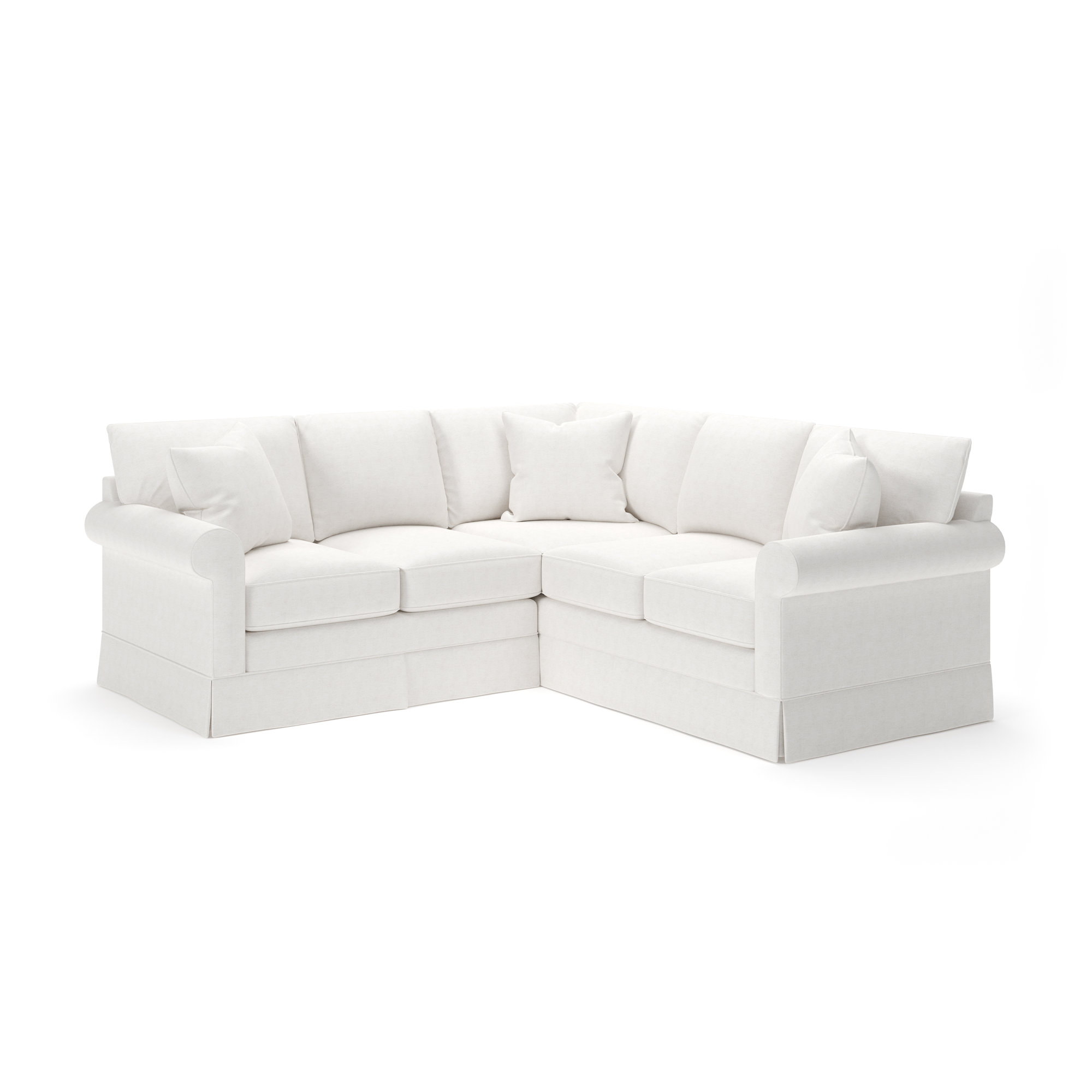Friedman Upholstered L-Sectional, Nomad Snow Crypton® Chenille