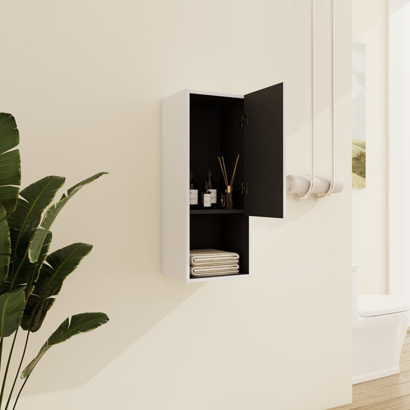 Armoire de salle de bain murale avec rangement ouvert et fermé
