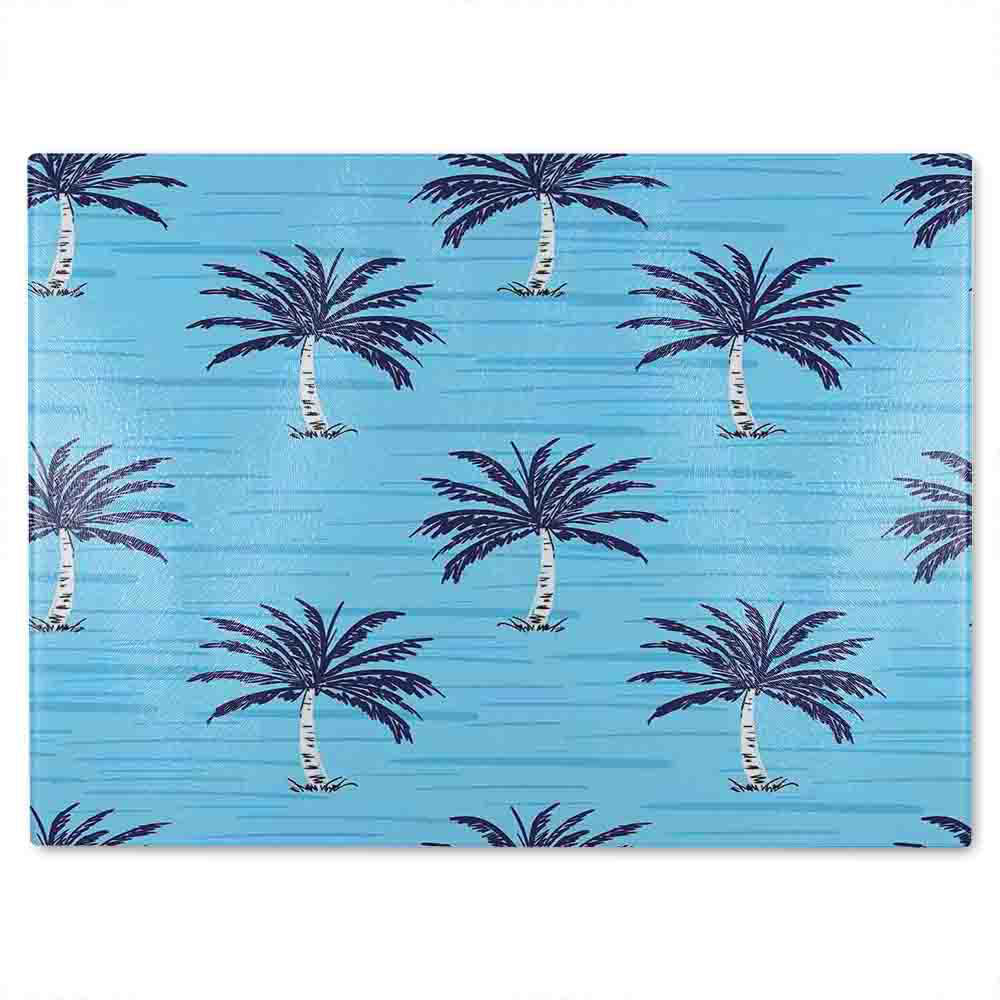 Palm Trees Glass Chopping Board
