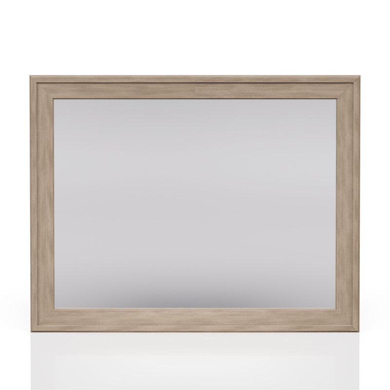 Sand Coloured Cane Mirror, 39" x 46", Rectangle