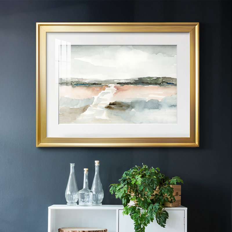 «Shell Montage III», encadré, avec cadre biseauté et verre, Or, H 19 po x l 27 po x P 1,5 po