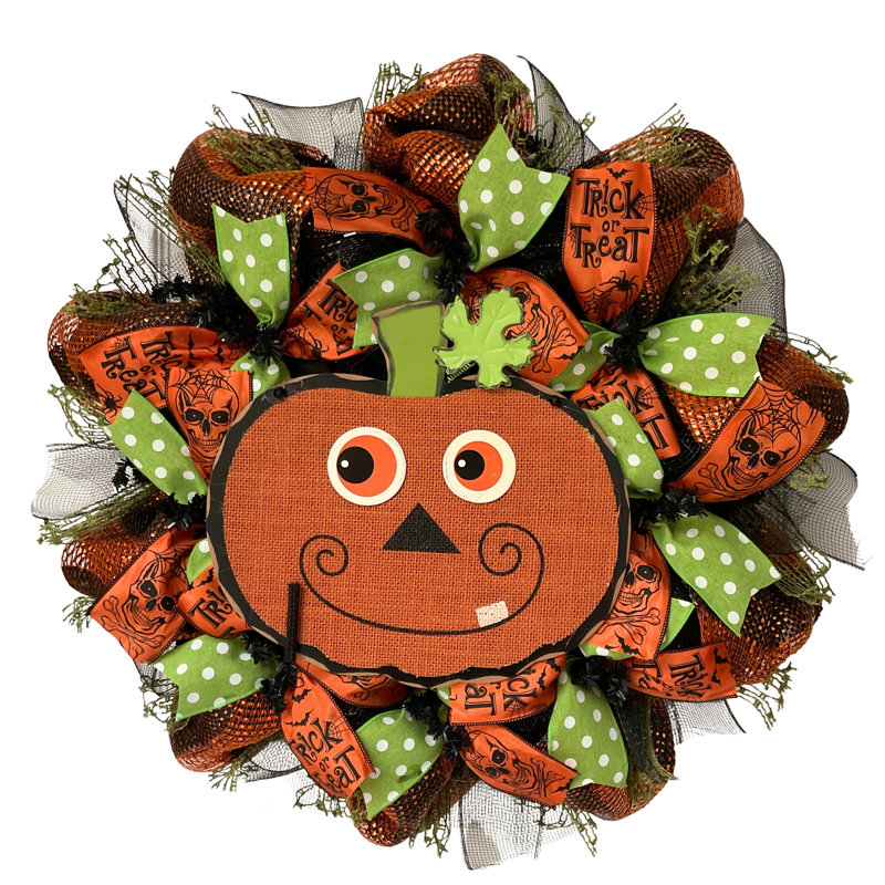 Couronne d'Halloween avec citrouille loufoque