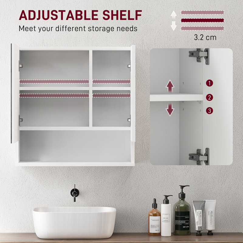 55mm W 55mm H Wall Mounted Required Medicine Cabinet Mirror
