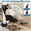 Fauteuil de bureau en similicuir à jambes croisées avec accoudoirs rabattables, fauteuil de direction grande taille avec coussin lombaire et poches latérales-1374035679