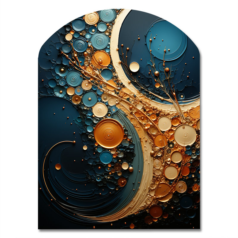 «Drayton - Arch Abstract Spirals», reproduction d'art asymétrique, H 34 po x l 25 po