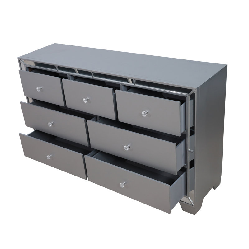 Commode 7 tiroirs Fazeley, Argent argent