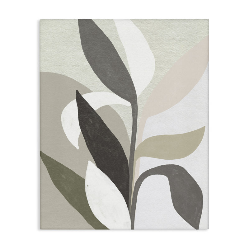 Toile douce et moderne à feuilles organiques, design par June Erica Vess, H 40 po x l 30 po