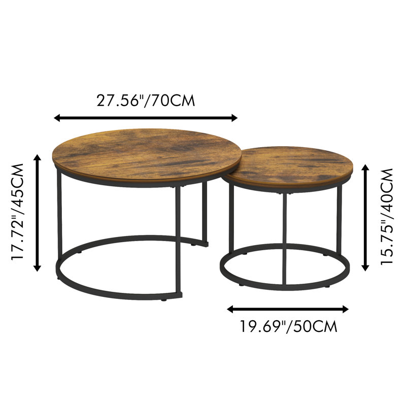 Ensemble de 2 tables basses gigognes
