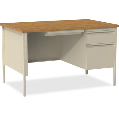 Fortress Series 48" Single Pedestal Desk by Lorell
