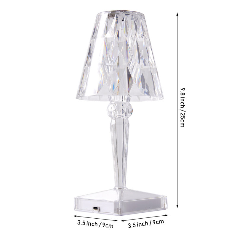Acrylic Diamond pattern LED Table Lamp with Remote Control