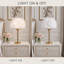 Lampe de table en plumes blanches de 17,7 po avec accents en cristal K9 et base dorée, lampe de chevet à température de 3 couleurs pour la chambre à coucher