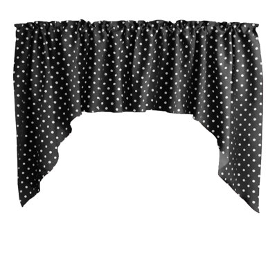 Cotton Blend Polka Dots Swag Window Valance