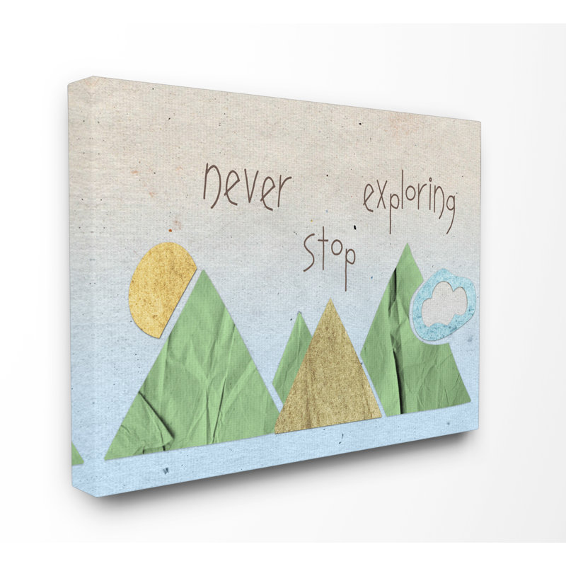 « never stop exploring blue collage blue », impression, Toile tendue, H 24 po x l 30 po
