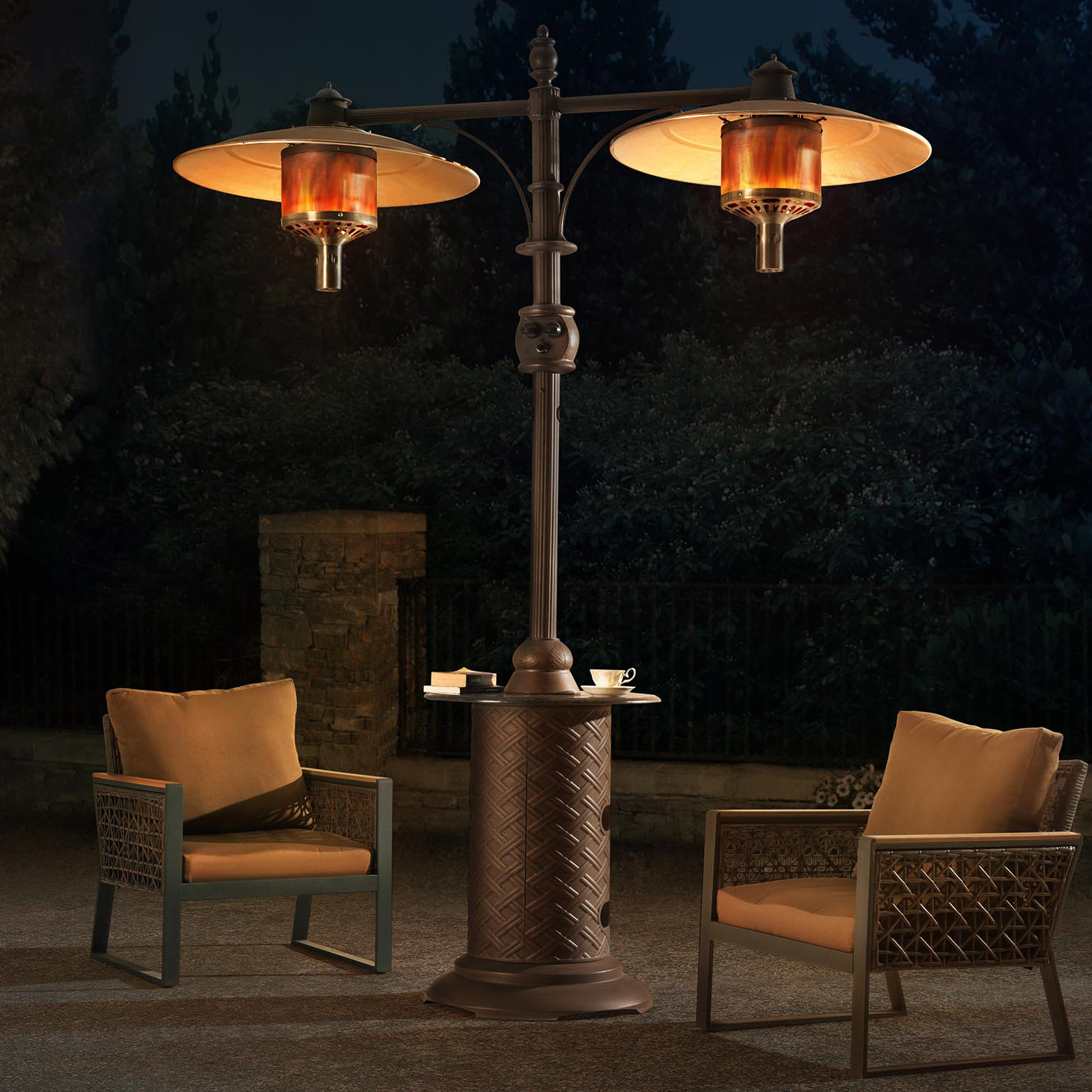 Sunjoy Forge Dual Head LP 33,000 BTU Propane Patio Heater u0026 Reviews |  Wayfair