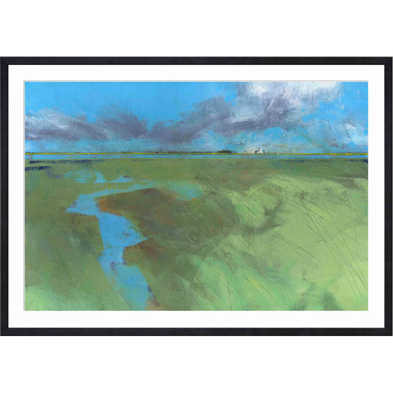 «Back Water High Tide» par Paul Bailey - peinture encadrée, Noir, H 12 po x l 12 po