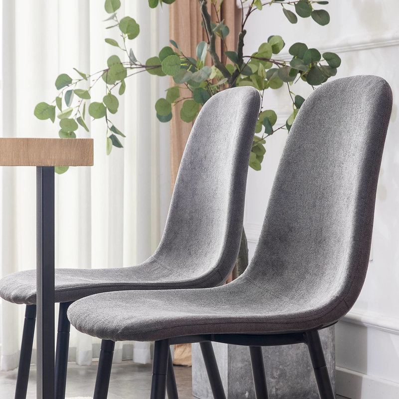 4 chaises de salle à manger modernes, coussin en coton doux, arrondi, pieds réglables et réglables, convient au coton rembourré Mid-Century, design ergonomique, décoration intérieure