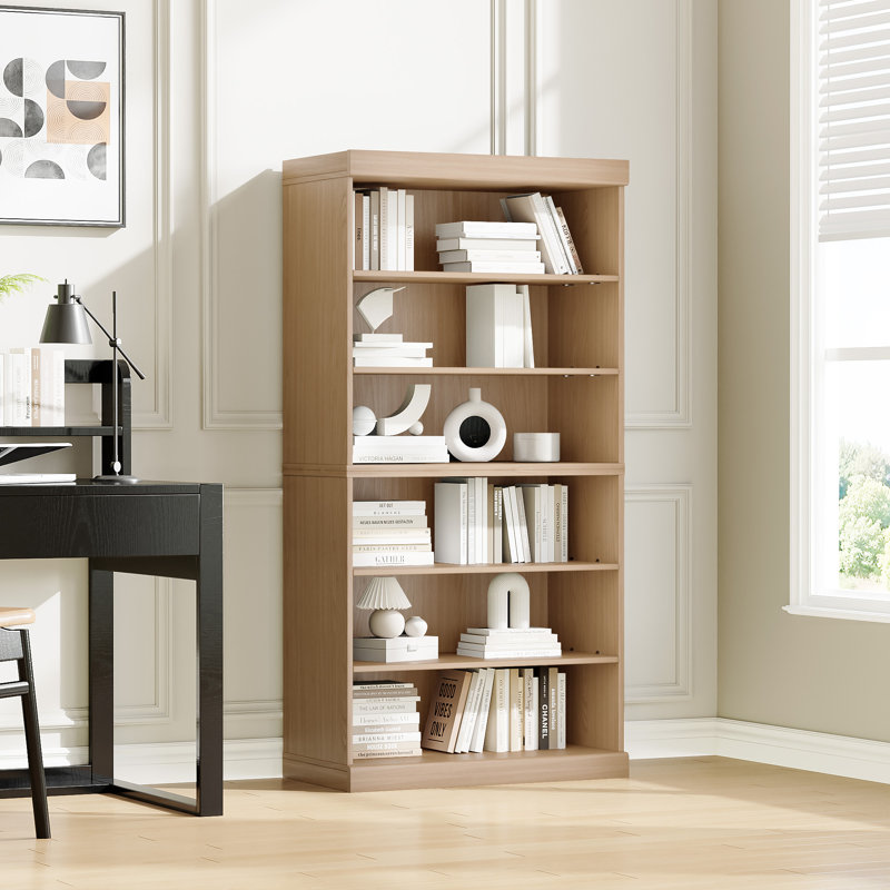 Bibliothèque 62 po H x 31 po, Naturel, (6 tablettes) H 157,5 po x l 78,7 po x P 40,6 po
