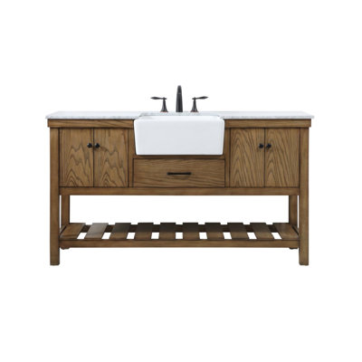 Pelaghia 60'' Single Bathroom Vanity with Marble Top