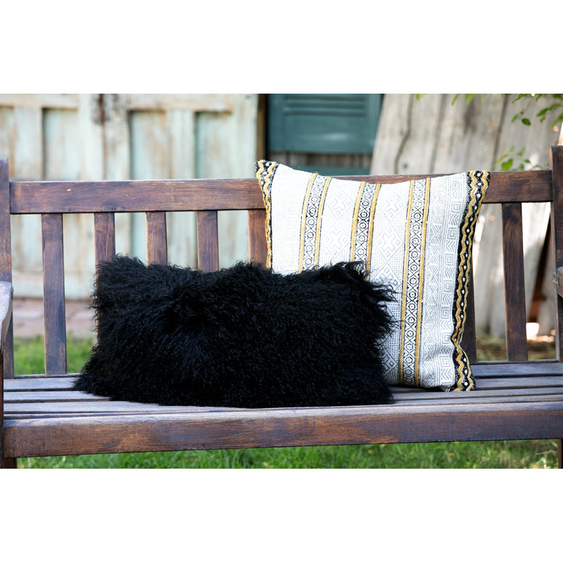  Coussin en coton ROShni carré jaune