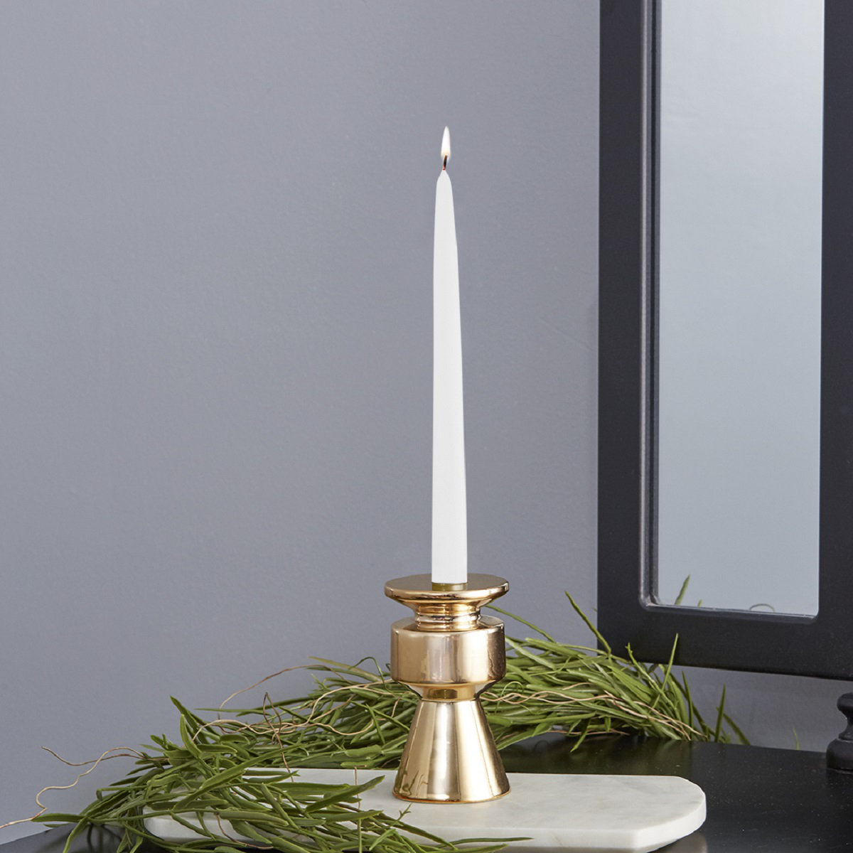 Root Candles Unscented Taper Candle Set, White, 9" H x 0.88" W x 0.88" D