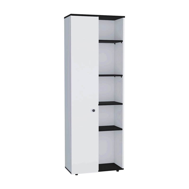 Armoire de cuisine avec cinq tablettes intérieures et extérieures, Noir