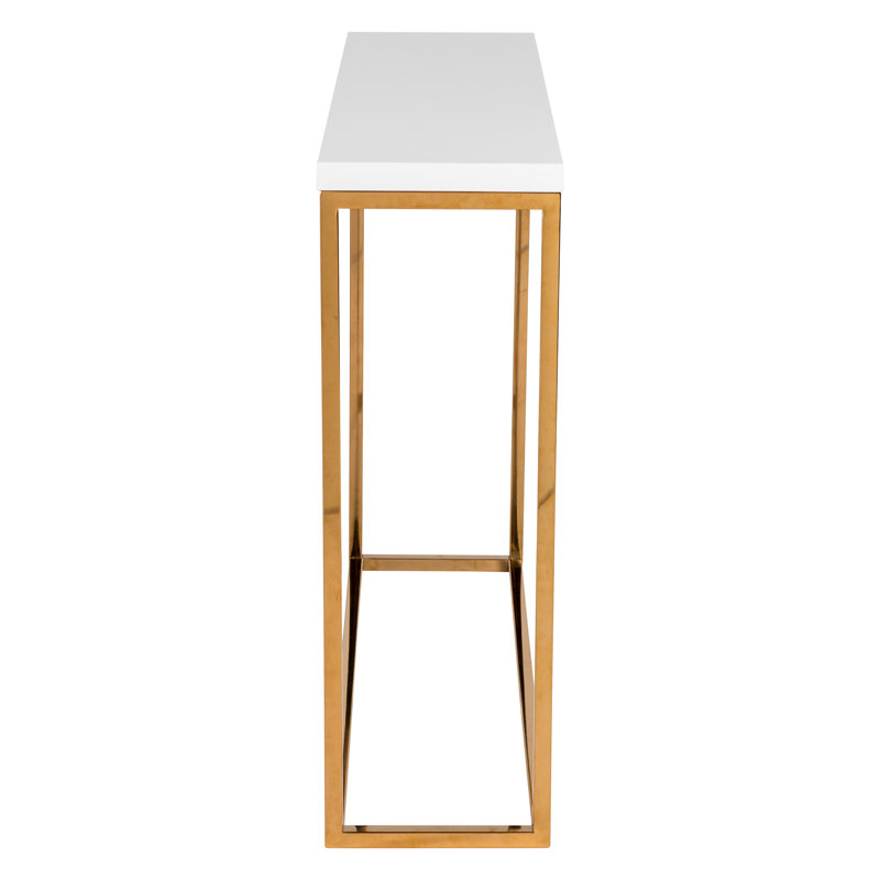 Camp Narrow Console Table, Silver, White