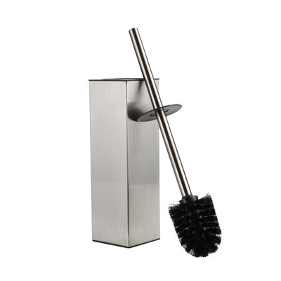 Square Toilet Brush With Holder,Stainless Steel Rubber Painted Toilet Bowl Brush And Holder For Bathroom,2 Cleaner Brush Heads,Brushed Nickel -  APPLIANCES & HOMEGOODS LIQUIDATION INC., ZLB0CX4BQJZY