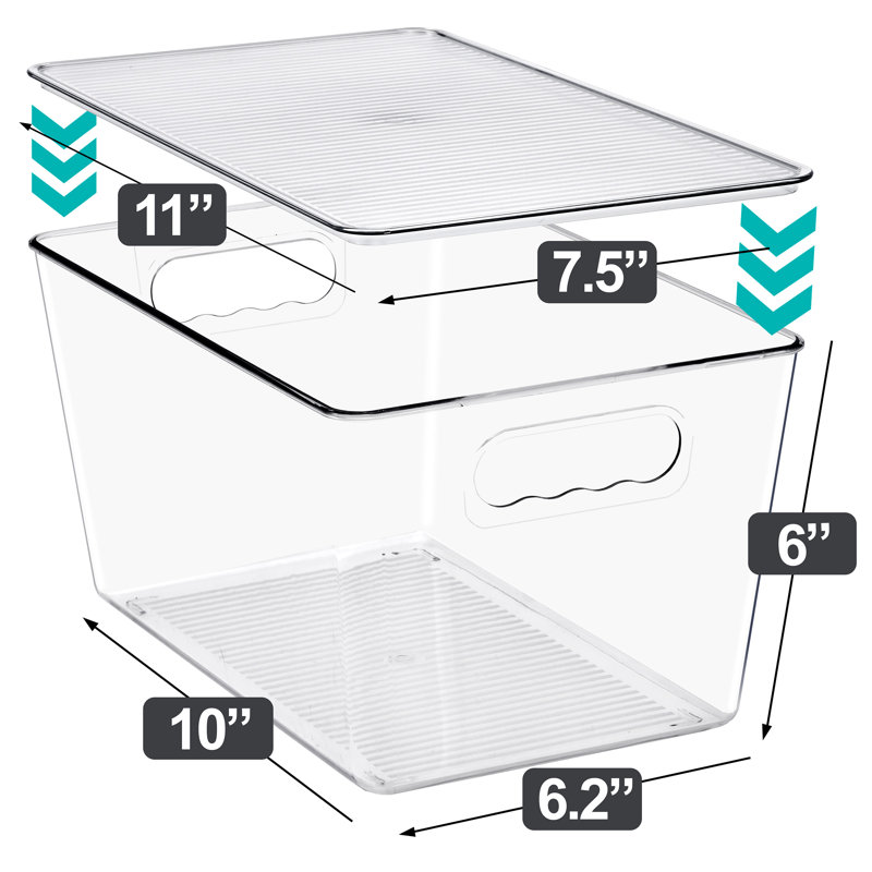 Sorbus 8 Pack Clear Stackable Storage Containers with Lids for Kitchen, Pantry,Cabinet Organization, Large, 8, Large