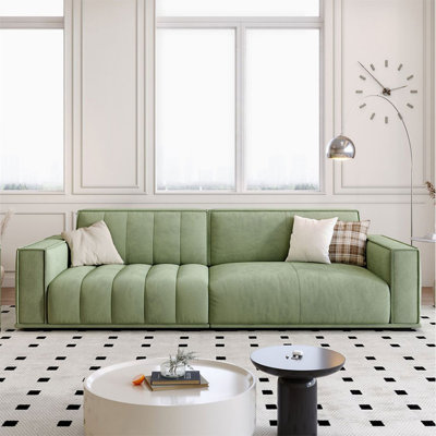 108.27" Green 100% Polyester Modular Sofa cushion couch