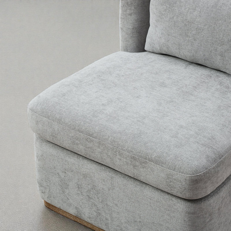 Fauteuil demi-tonneau pivotant à 25 ° en chenille de 25 po de largeur, Gris, 1