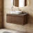 36" Single Floating Bathroom Vanities with Sink, Solid Wood Texture