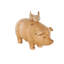 Sculpture Cole et cochon gris en résine avec coqs et poussins