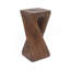 Table d'appoint d'extérieur, table de bout en forme de torsion, table d'appoint décorative, table de tabouret de jardin pour terrasse de balcon, côté piscine, béton léger, texture semblable au bois, couleur brun antique-606967603