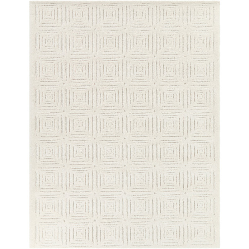Tapis à motif géométrique moderne crème Bolsena, Rectangle 7 pi 10 po x 10 pi