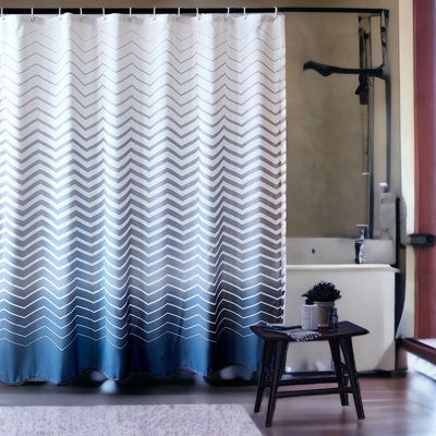 Chevron Shower Curtain with Hooks Included