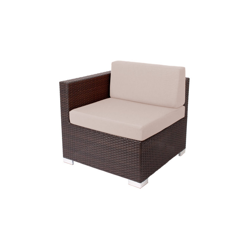 Chaise longue d'extérieur en osier Aruba, Beige
